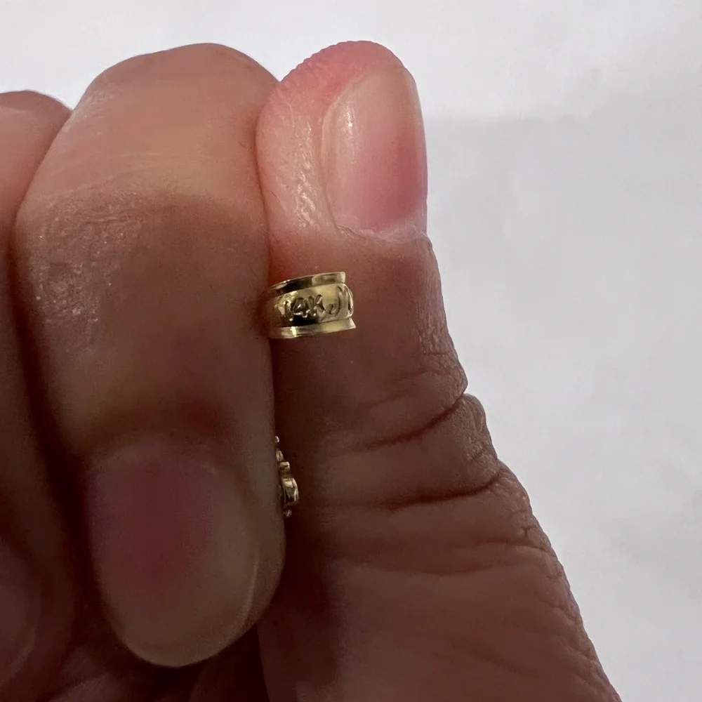 14K yellow gold Snowflakes Pendant with white gold. - Picture 7 of 7